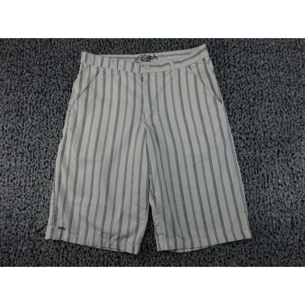 Kirra Walk Shorts Mens 32W White‎ Striped Good Surf Skate Casual Summer 9266